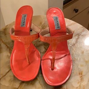 Authentic genuine crocodile sandals in coral